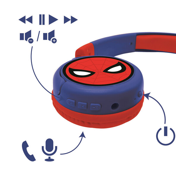 2-in-1 Bluetooth-koptelefoon voor kinderen, Spiderman
