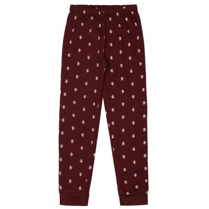 Harry Potter Gryffindor tweedelige pyjama met lange mouwen voor jongens, bordeauxrood, maat 9-10
