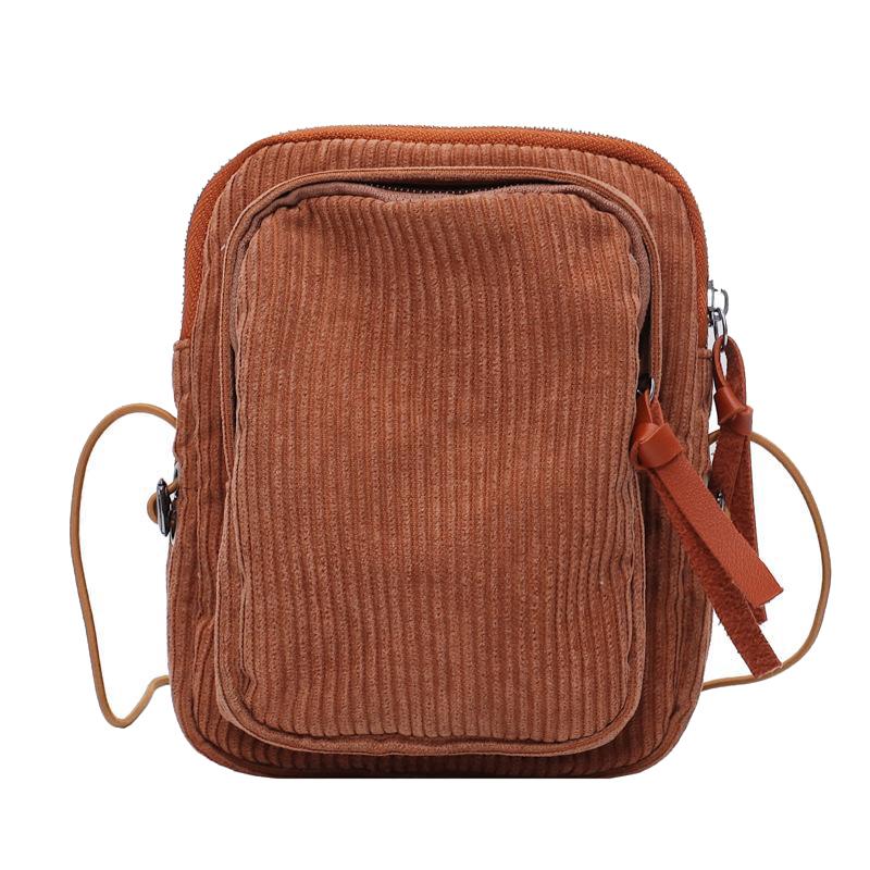 Sac bandoulière décontracté pour fille, petit sac en velours côtelé noir, sac à bandoulière en toile pour femme
