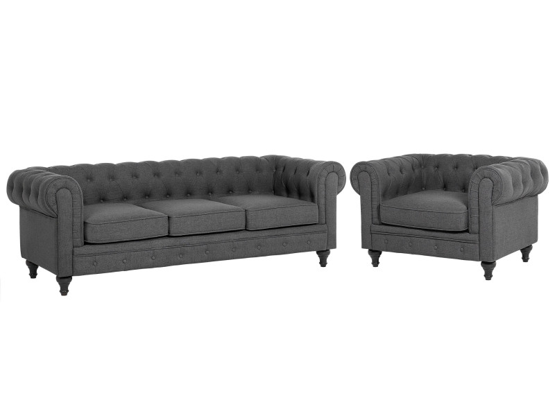 Komplet wypoczynkowy dla 4 osób CHESTERFIELD  Szary