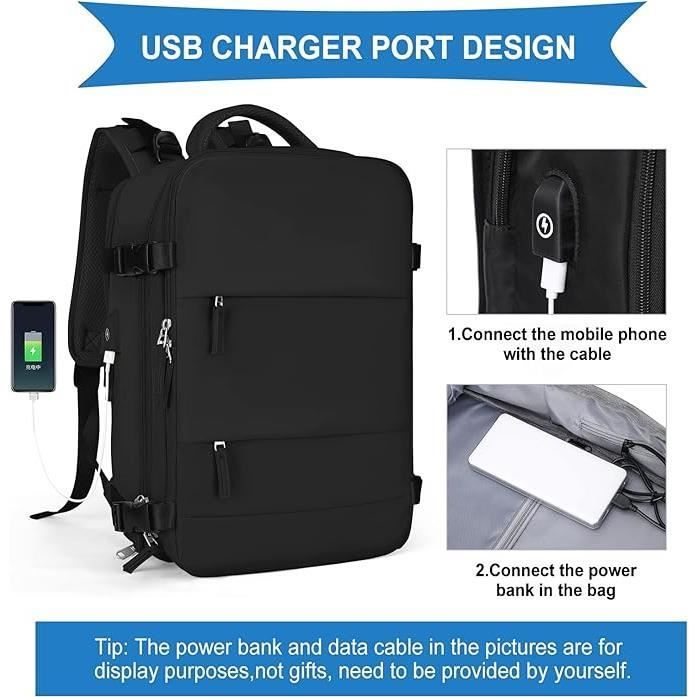 Cabin Travel Backpack - FREOSEN - 42x17x31cm - Waterproof - With USB Charging Port