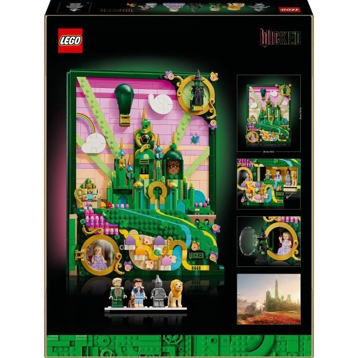 LEGO Wicked 75685 Tableau d’Emerald City - Set de Construction 3D pour Adulte - Maquette