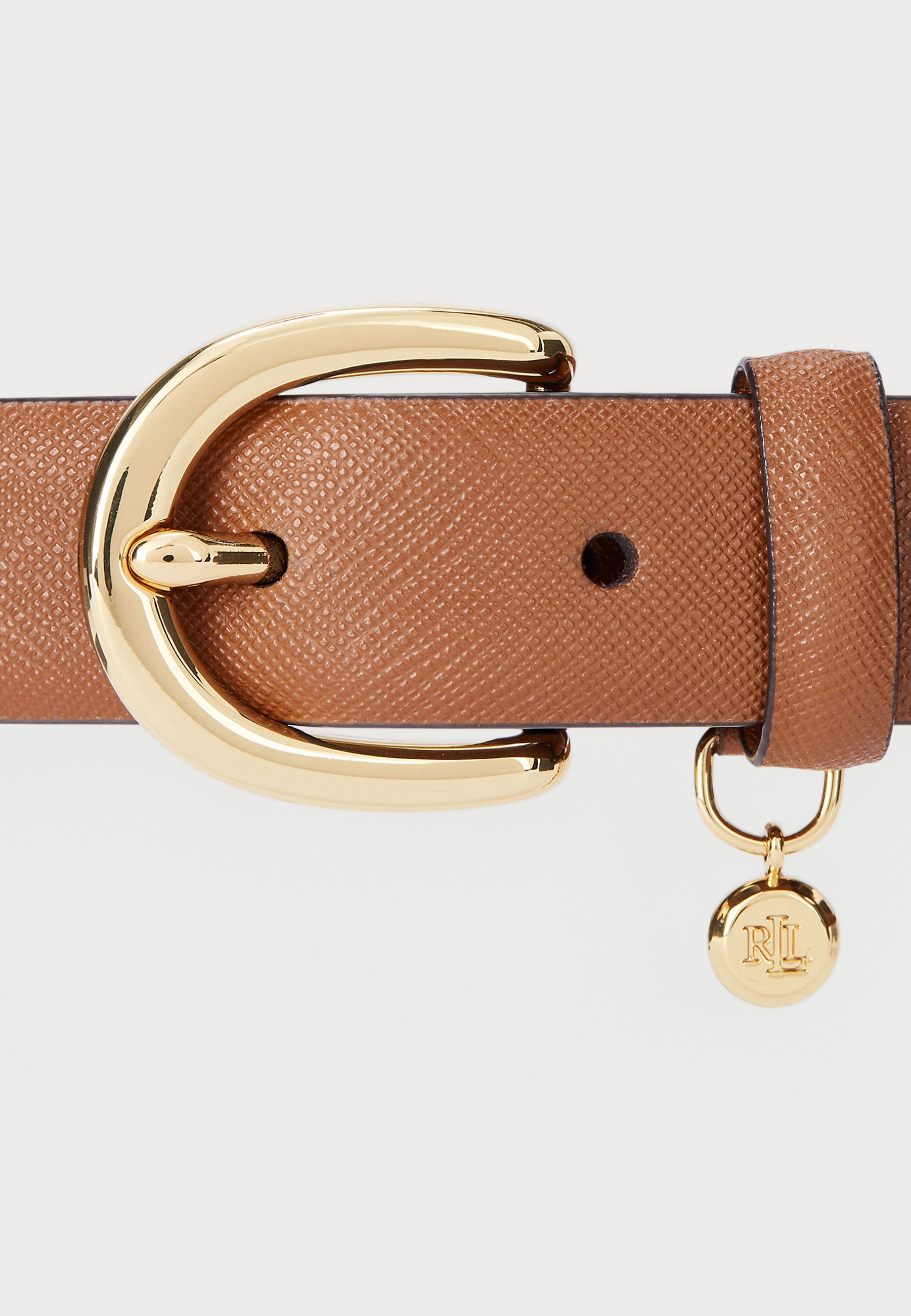 Lauren Ralph Lauren CHARM CROSSHATCH LEREN RIEM - Riem - lichtbruin