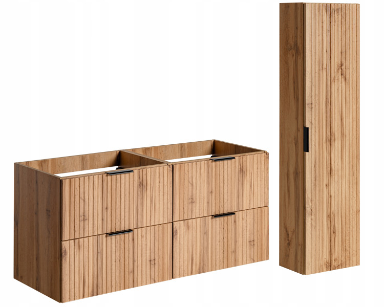 KOMPLET Mebli Łazienkowych ADEL OAK 3 elementy DĄB WOTAN
