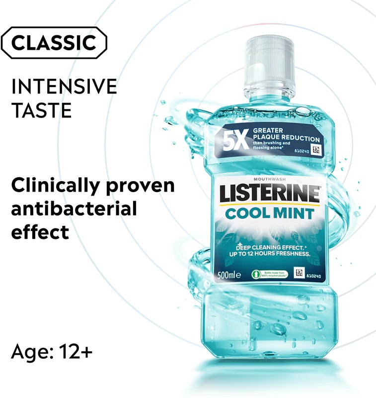 Listerine Cool Mint elpas atsvaidzinātājs mutes skalošanas līdzeklis