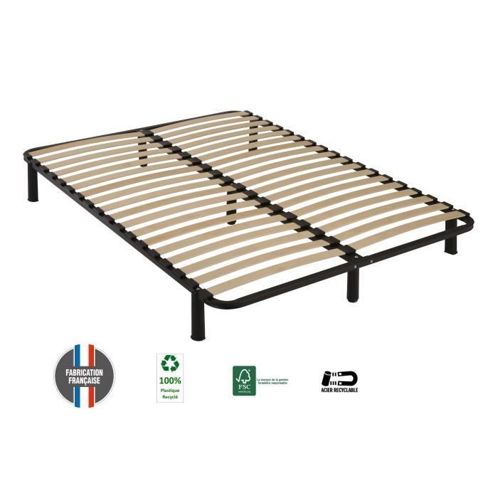 SEDAC CONFORTKIT Cadre à lattes en kit 160 x 200cm - 7 pieds