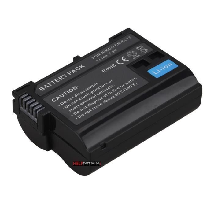 Nikon EN-EL15A camera battery, type EN-EL15, 7.0V - 1900mAh