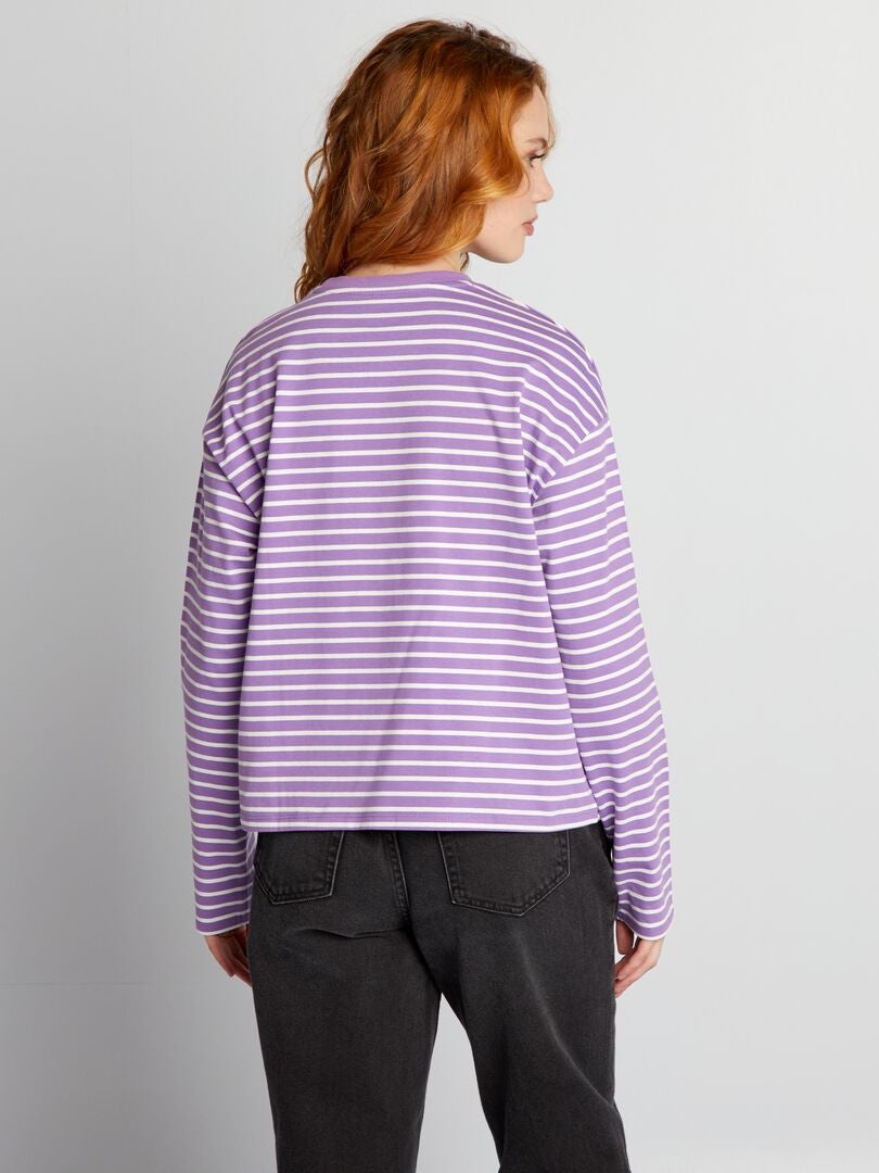 Jersey matrozen T-shirt - Paars