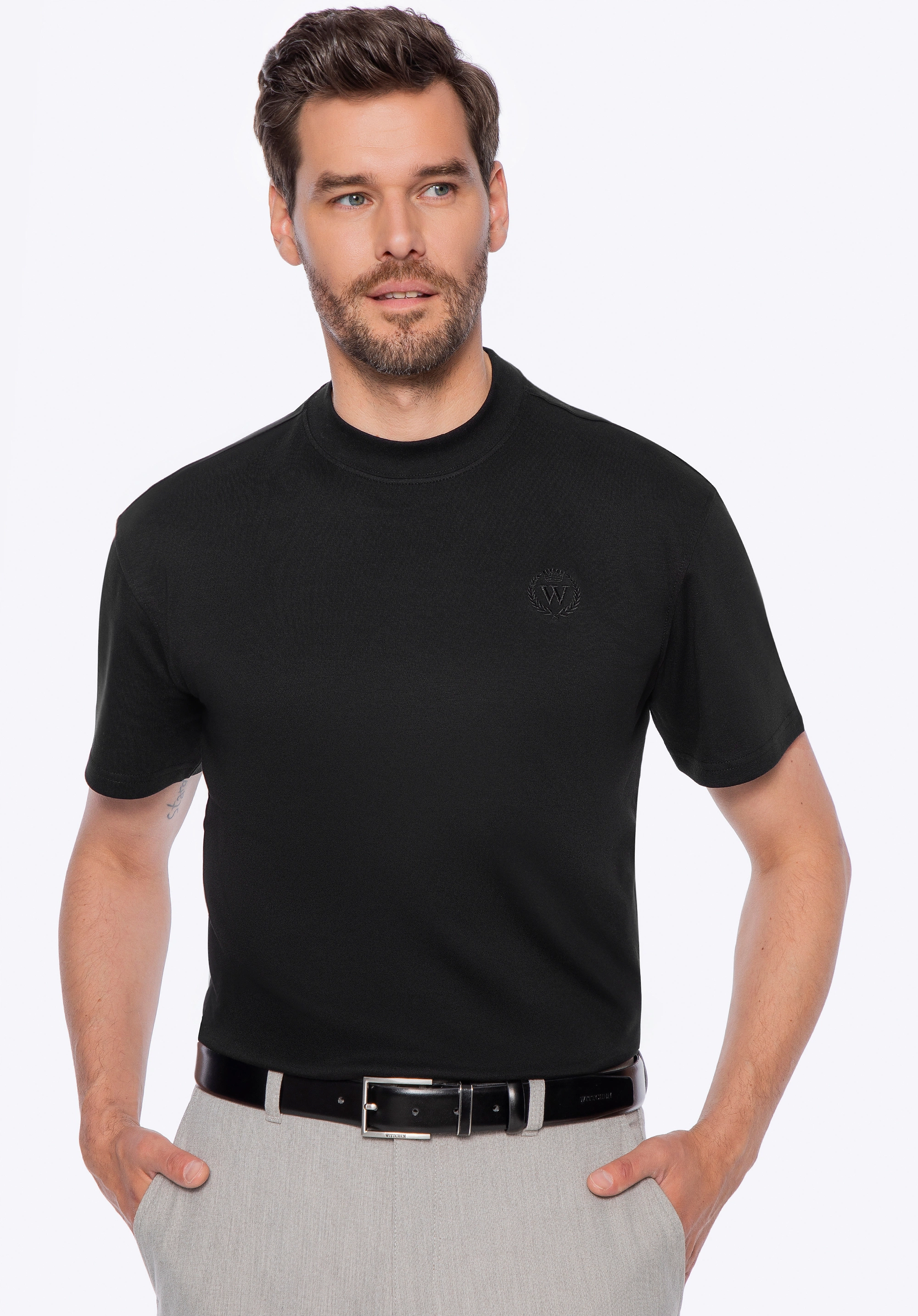 T-shirt męski z bawełny czarny