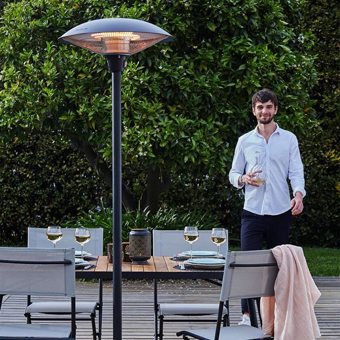 Milan Black Electric Patio Heater - FAVEX - 2100W - Outdoor - Economical - Durable