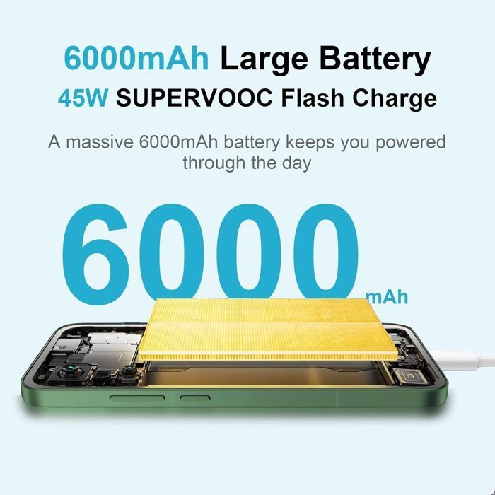 Smartphone 5G - OPPO Reno14 F - 8GB RAM - 256GB - Verde - Tela AMOLED de 6,57