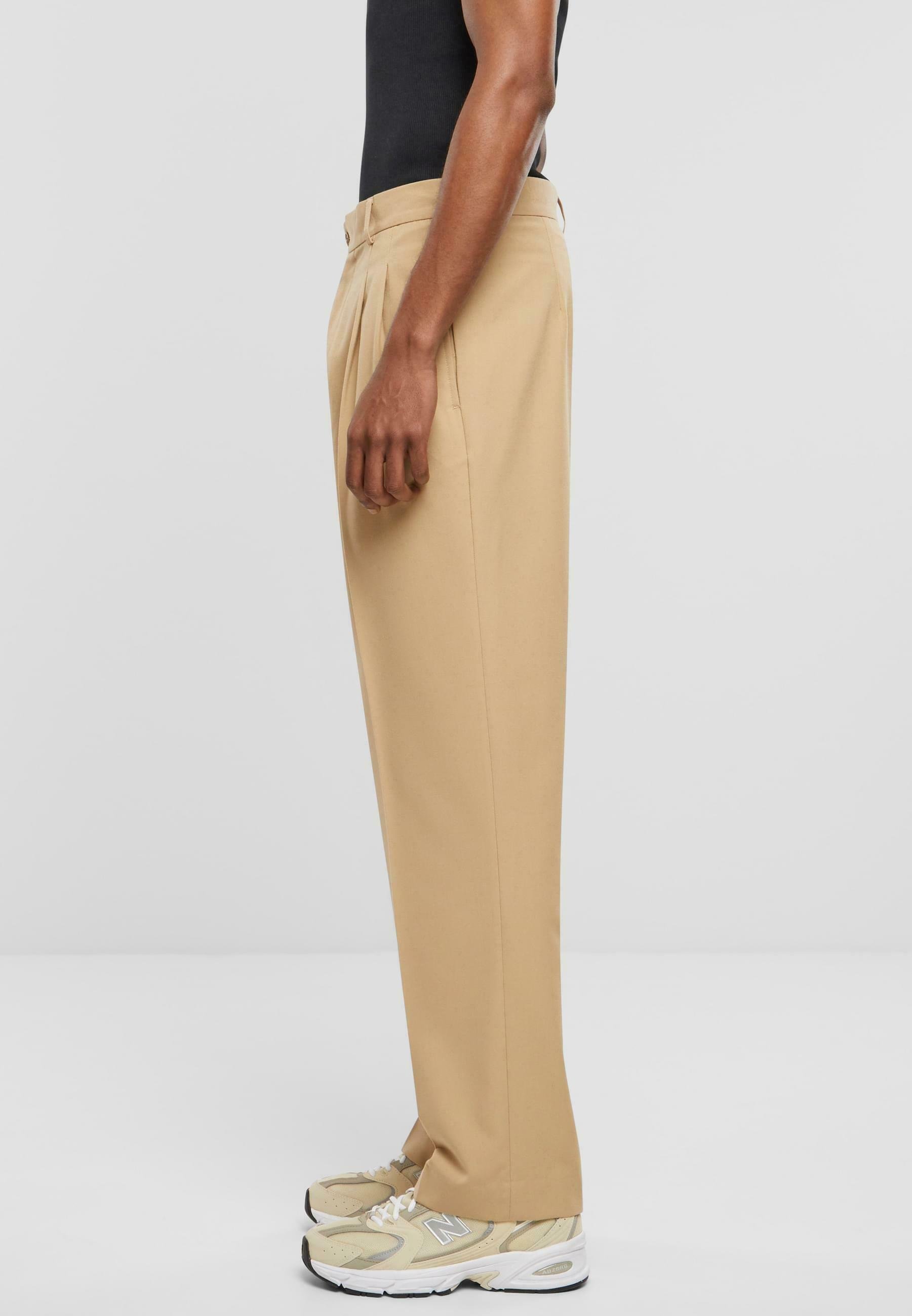 Urban Classics DUBBEL GEPLOOIDE BROEK - Broek - unionbeige