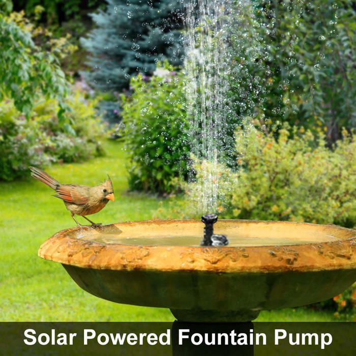 Fuente solar redonda para exteriores AIMOONSA de 1,2 W – Bomba flotante de ABS para jardín, estanque y bebedero para pájaros.
