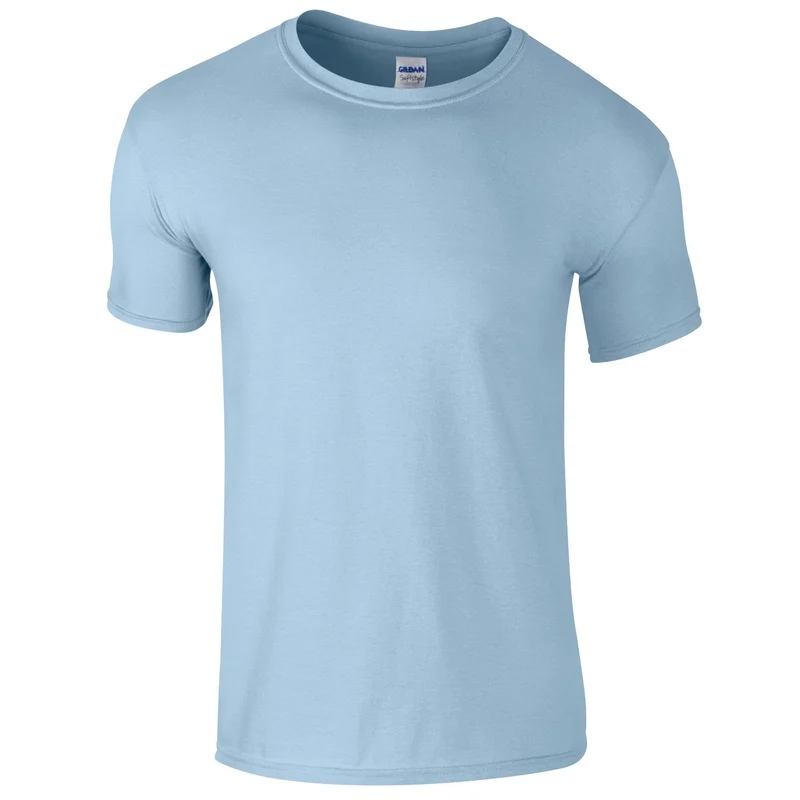  Tricou simplu moale cu mânecă scurtă, 100% bumbac gros, Gildan