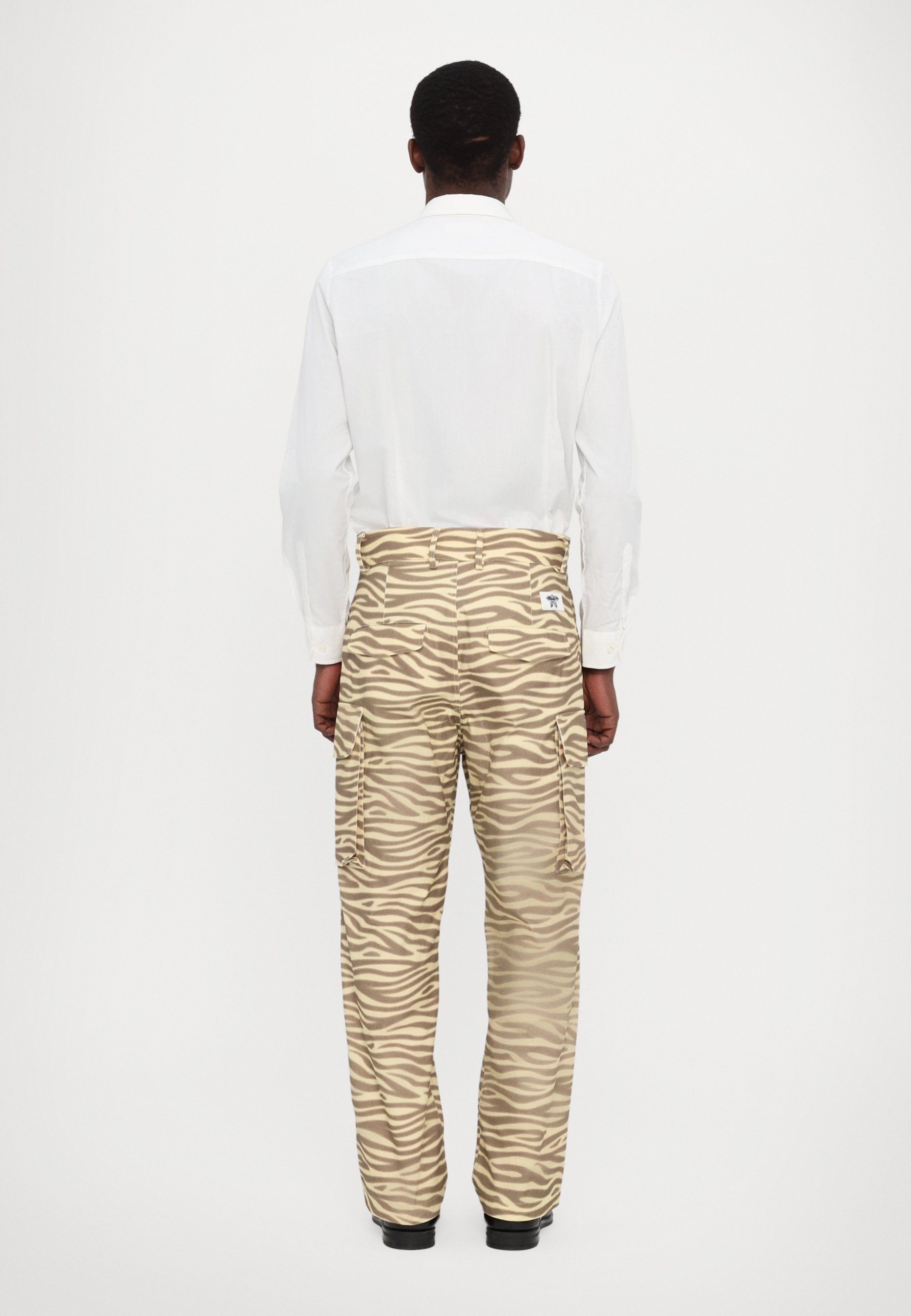 Pantalon imprimé zèbre BlueMarble - Beige