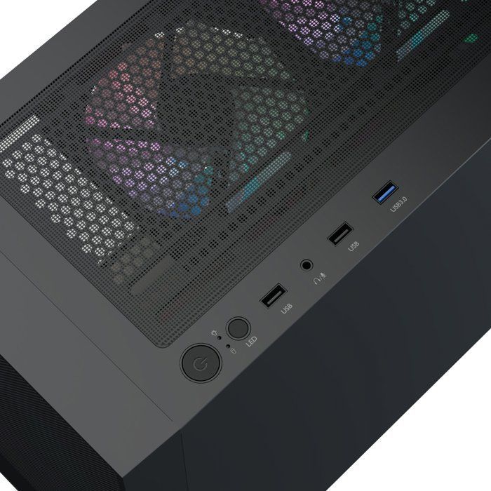 Case per PC (senza alimentatore) - AEROCOOL B509A Flow - ACCM-BD02063.11 - Mid-tower - Fattore di forma ATX - Nero