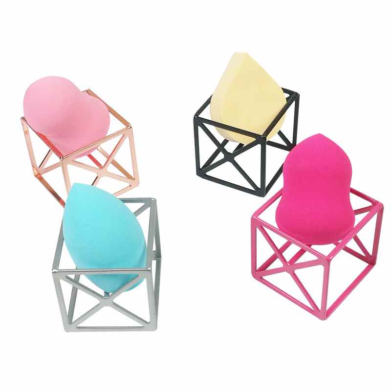 Support carré pour éponge à maquillage, houppette, blender, présentoir, séchoir, support pour kit d'outils de beauté, support pour houppette
