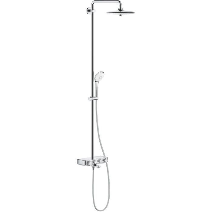 Columna de ducha/bañera GROHE - 26510000 - Mezclador termostático - 3 chorros - Cromado