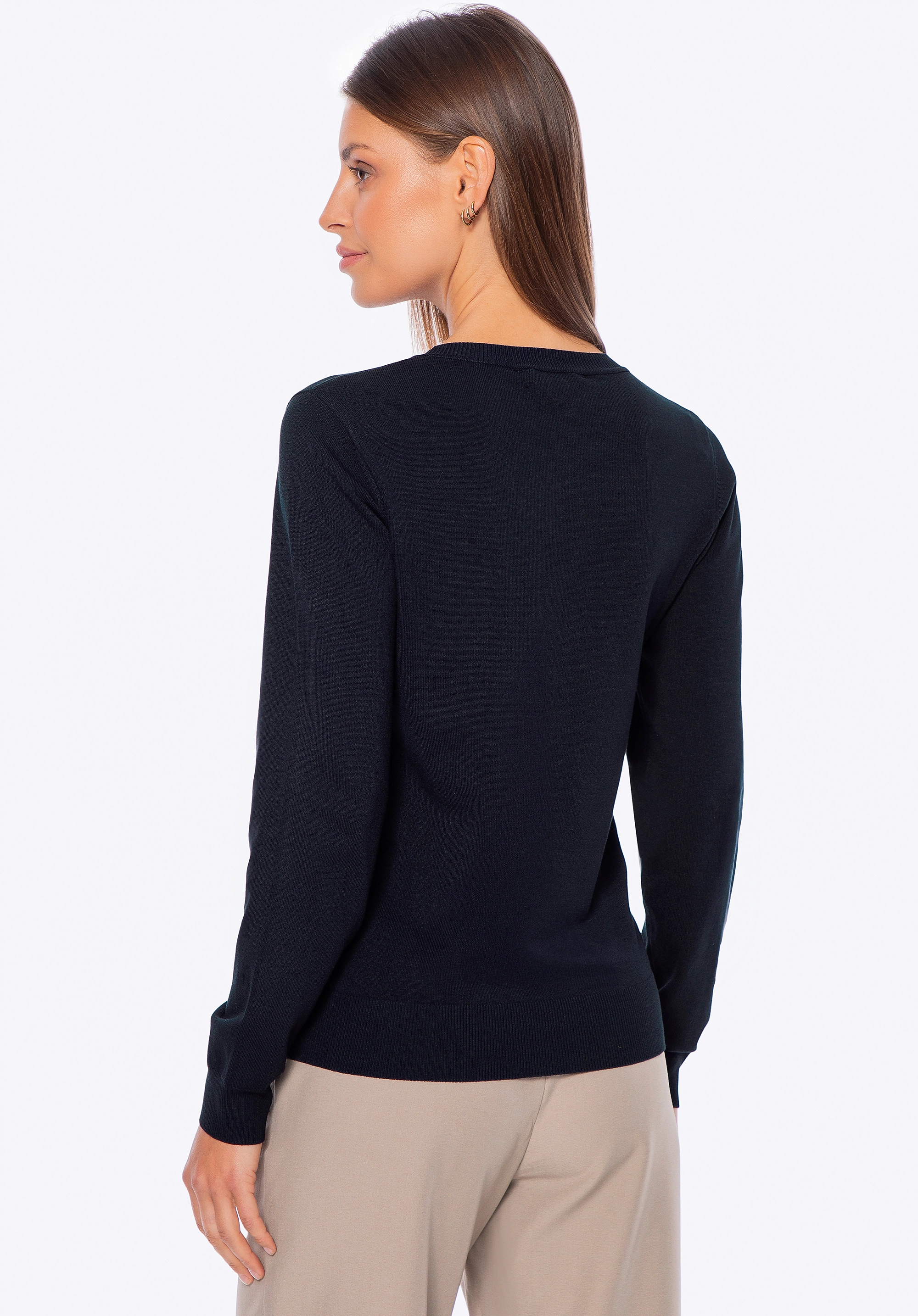 Sweter damski klasyczny granatowy