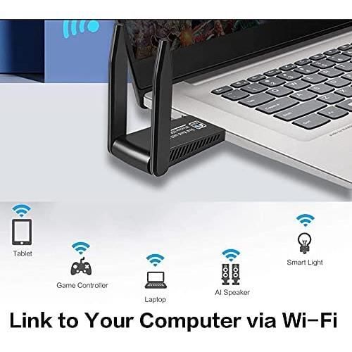 Clé WiFi 1300Mbps - APERIL - Adaptateur Dualband - Antenne 5dBi - USB 3.0 - Installation facile