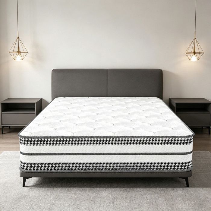 Colchón de 90 x 200 cm - 28 cm de grosor, colchón de muelles Premium, certificado OEKO-TEX®, doble cara, firmeza media (H3), 7 zonas, hipoalergénico.