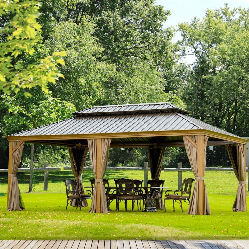 Cavus 6,2 m B x 3,6 m D Galvaniserad Stålpaviljong