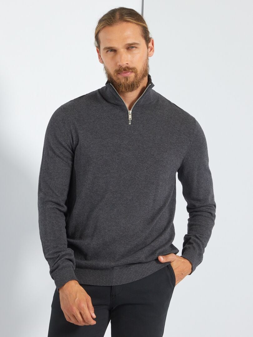 Sweter z golfem 'Produkt' - SZARY