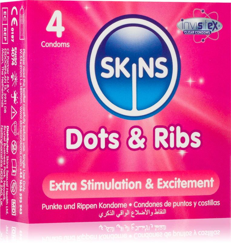 Preservativos para dispositivos médicos Skins Dots & Ribs