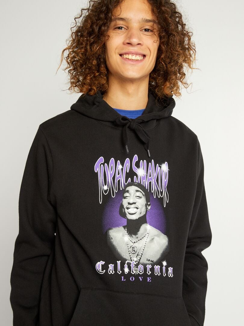 Bluza z kapturem „Tupac” – CZARNA
