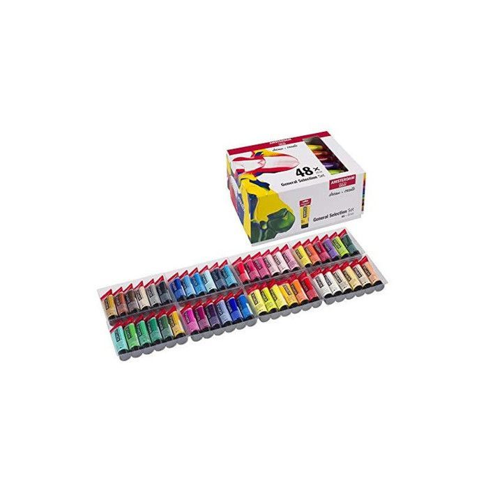 Pinturas acrílicas - Talens - ÁMSTERDAM - 48 unidades - 20 ml - Resistente al agua