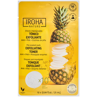 Iroha Nature Impregnált Disc AHA PHA Hámlasztó Toner Világosító Disc Vegán 1 db 1 db