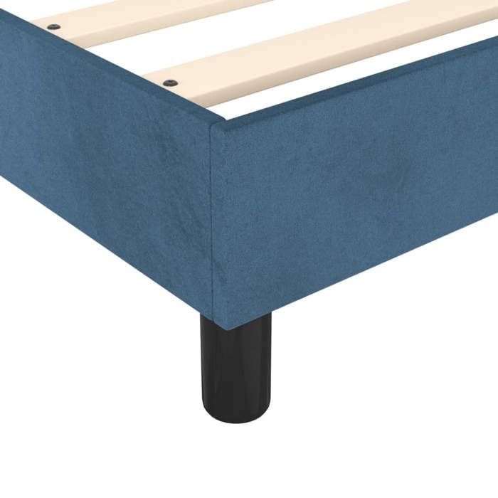 Cama de madera azul de 200 x 200 cm - Estable y duradera - Estructura de cama de muelles azul oscuro de 200 x 200 cm, terciopelo 001_319432