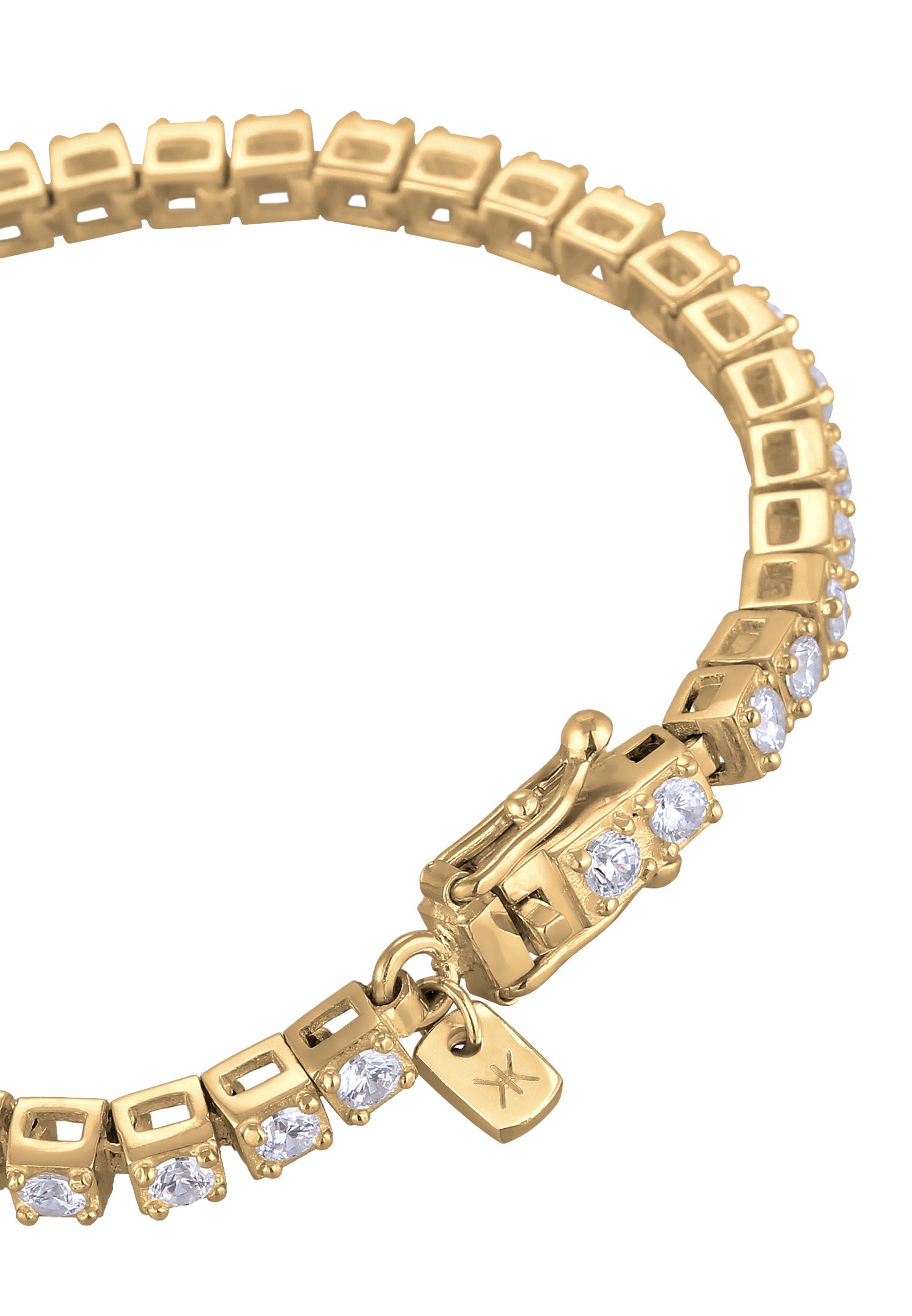KUZZOI Hommes Bracelet de tennis élégant avec cristaux de zirconium en argent sterling 925