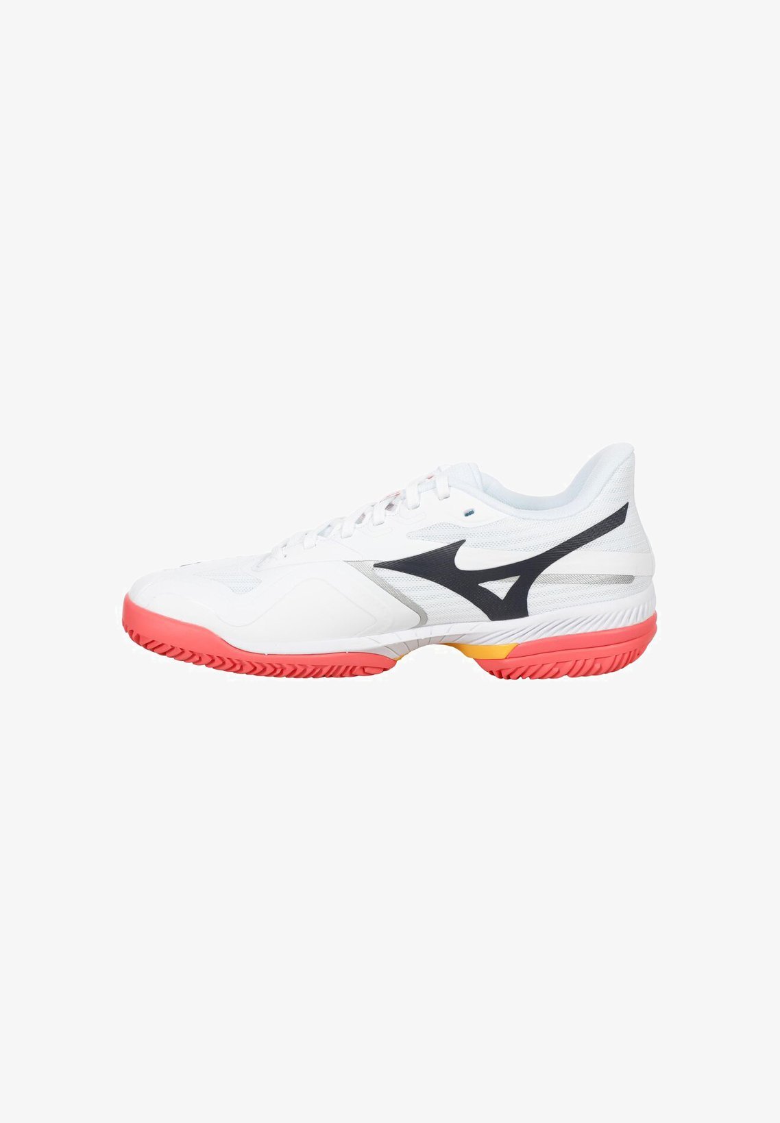 Mizuno WAVE EXCEED COURT CLAY - Scarpe da tennis per campi in terra battuta - bianco/corallo calypso/agrumi