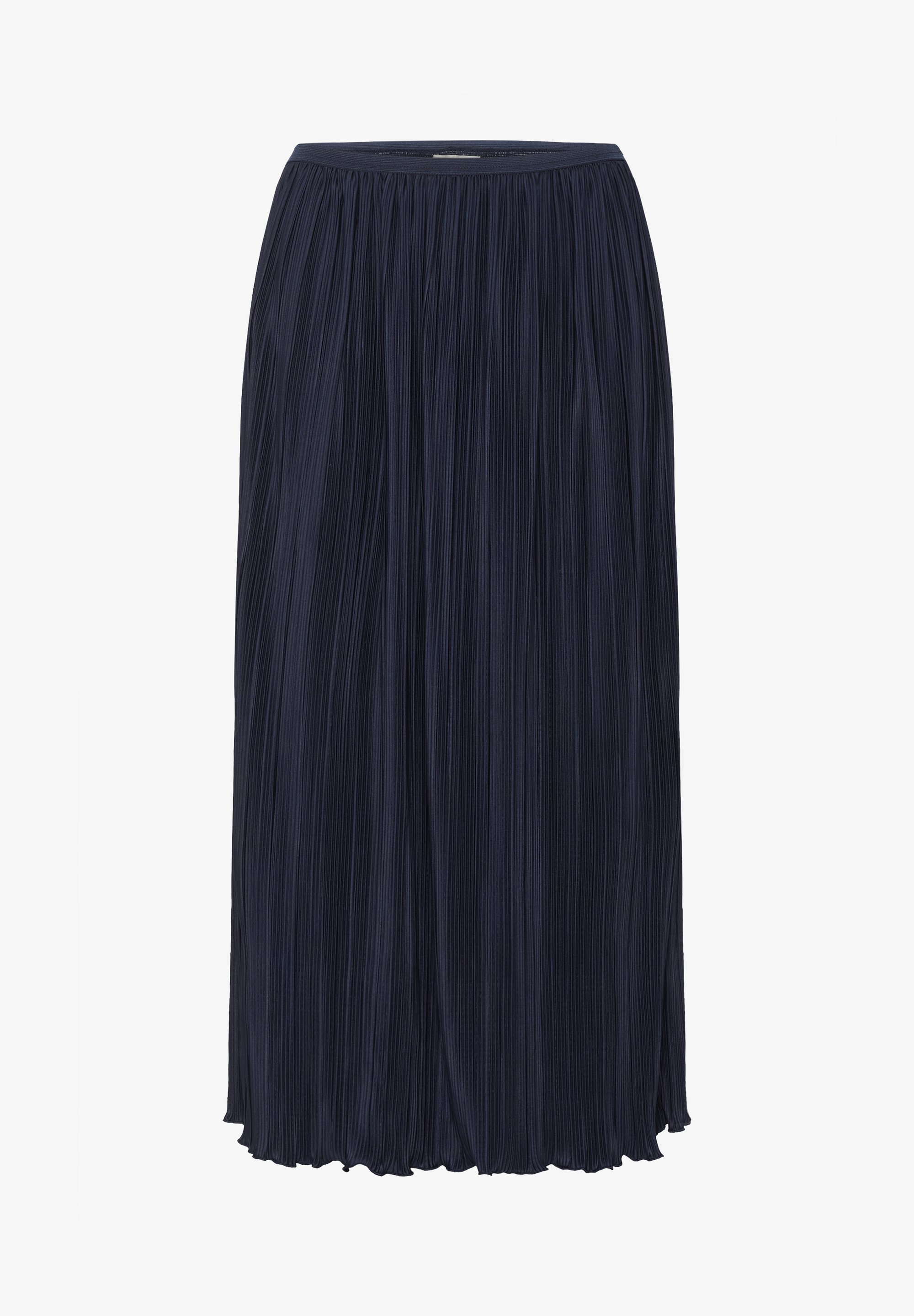 Crèmekleurige A-lijn rok - marineblauwe blazer