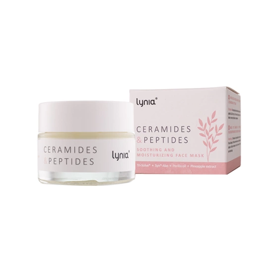 Lynia Pro nawilżająco-łagodząca maska z ceramidami i peptydami 50 ml