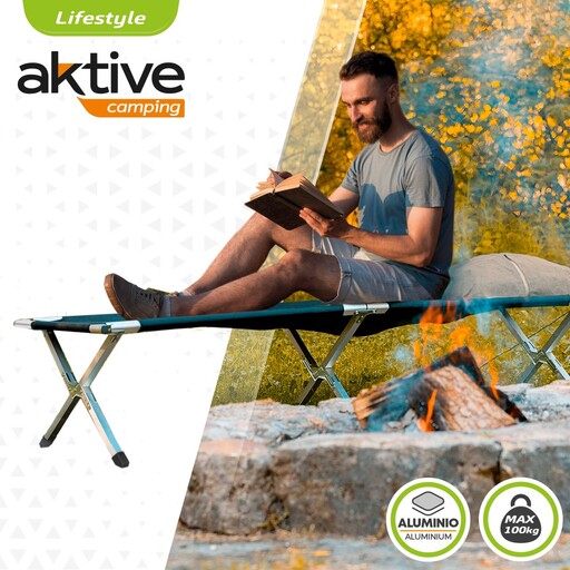 Cama Plegable Camping Negro Aktive