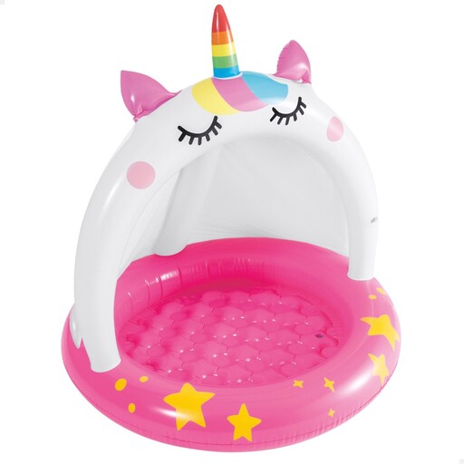  Piscine gonflable Intex Cat Unicorn avec fond rembourré et auvent Ø102