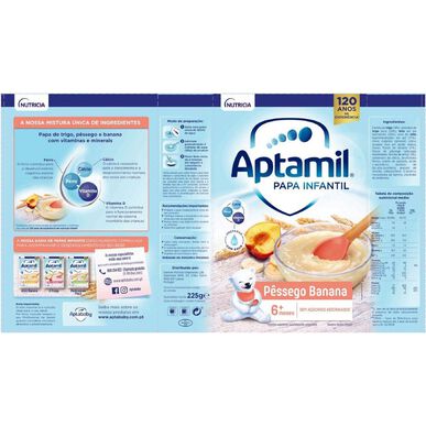 Aptamil Papa Infantil Pêssego Banana 6M Papa Láctea Infantil com Vitaminas 225 gr 225 gr