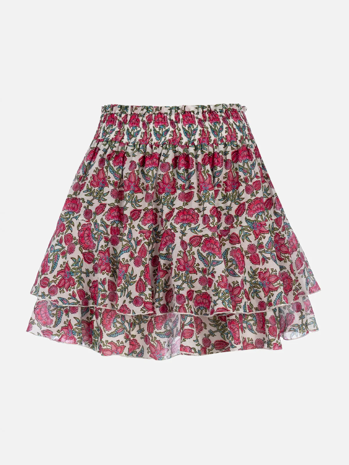 Damesminirok met ruches van zijden voile
