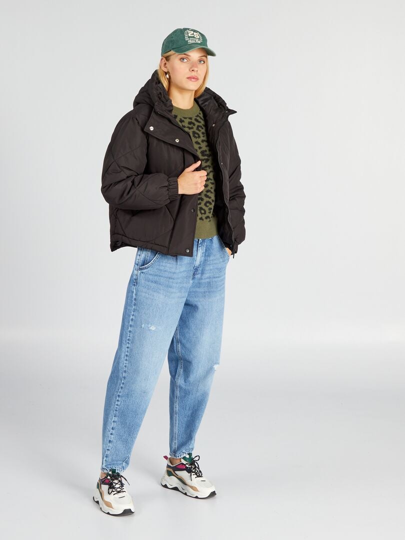 Chaqueta corta acolchada de plumón 'JDY' - Negra