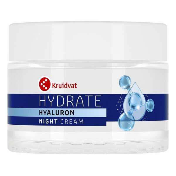 Kruidvat Hydrate nočna krema s hialuronom<br>50ml - Suha in občutljiva koža
