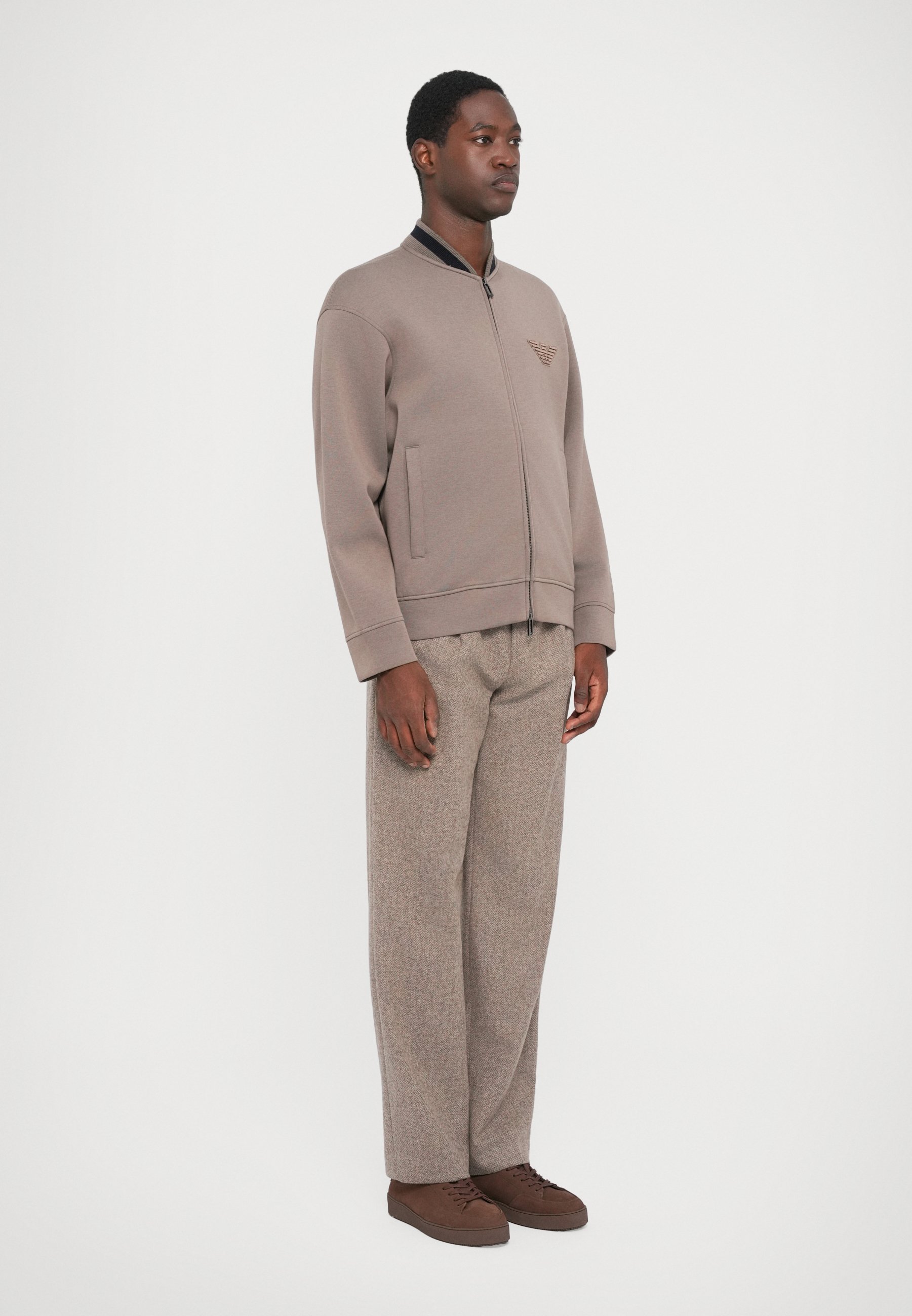 Emporio Armani sweatshirt met rits - walnoot