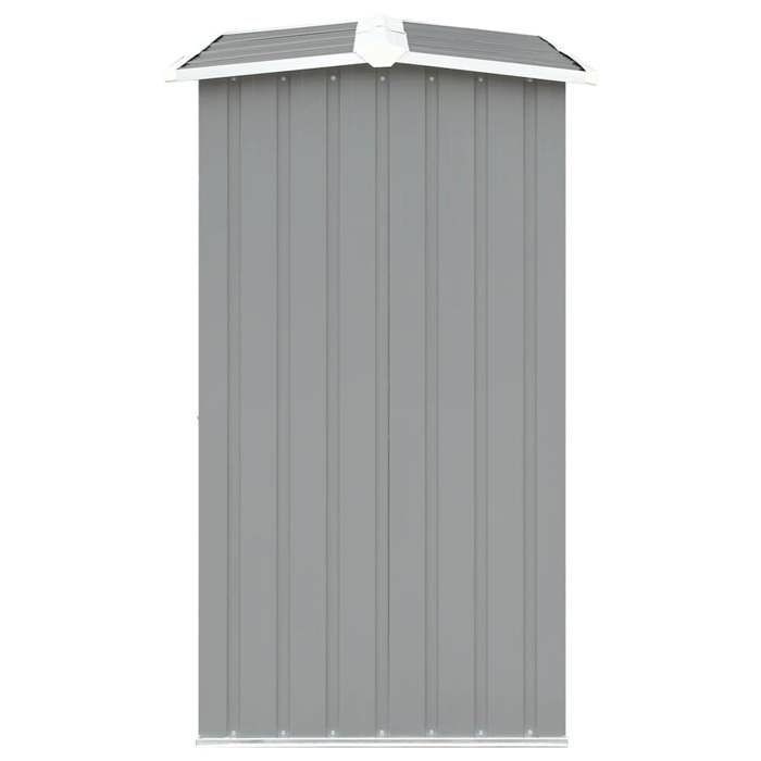 Leñera - vidaXL - Acero galvanizado - 330x92x153 cm - Gris - Rejilla elevada - Techo inclinado
