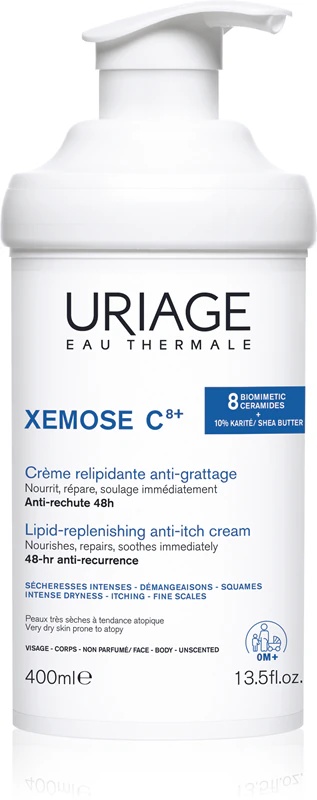 Uriage Xemose C8+ Lipid-Replenishing Anti-Irritation Cream nomierinošs, lipīdus atjaunojošs krēms sausai un atopiskai ādai