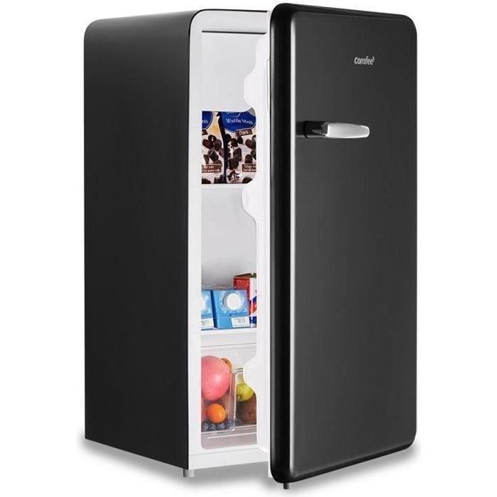 Refrigerador vintage Comfee RCD93DK2RT(E) com freezer na parte superior - 93L - Classe energética E - 48,8 x 49 x 83,5 cm - Preto