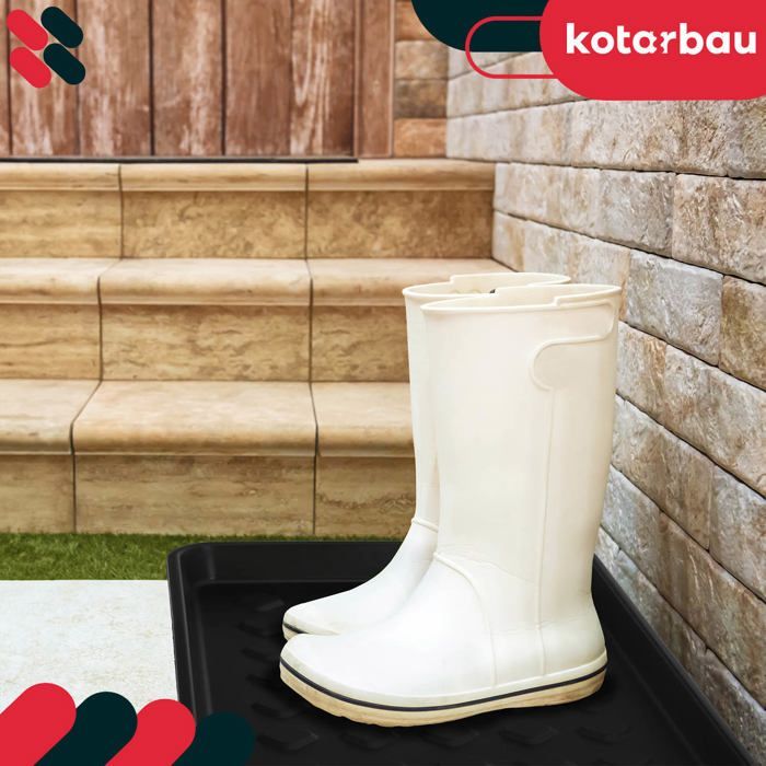 KOTARBAU Tapis égouttoir à chaussures étroit pour armoires de couloir Noir 71,6 x 34,8 cm Lot de 2 ,