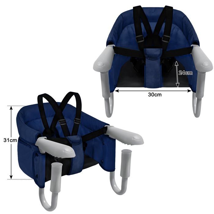 Mesa plegable para bebé YUENFONG con abrazaderas antideslizantes y cinturón de seguridad - Azul
