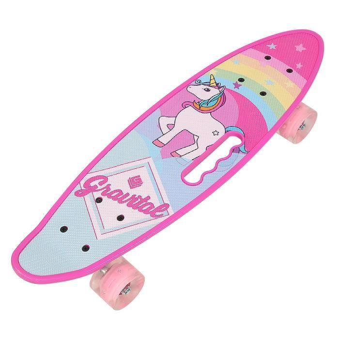 Skateboard completo KEDIA - Rosa - Per bambini, ragazzi e adulti - 4 ruote - 61*18*12 cm