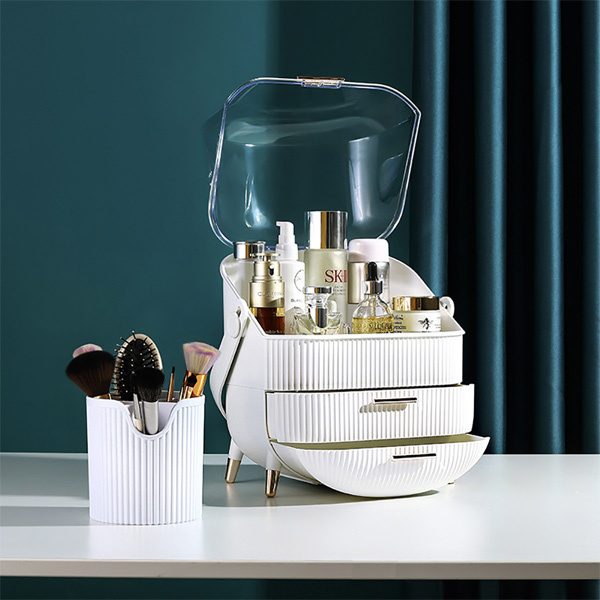 Elegantní organizér na make-up Livingandhome - bílý
